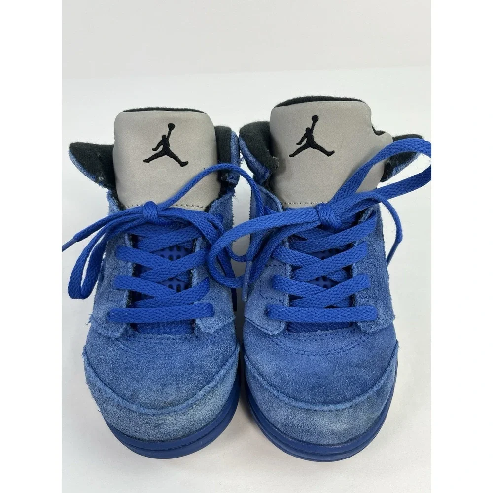 Nike Air Jordan Retro V 5 Size 9C Blue Suede Toddler Sneakers 440890-401